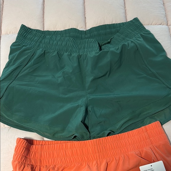 Women's Athleta Green and Orange Shorts - Picture 3 of 4